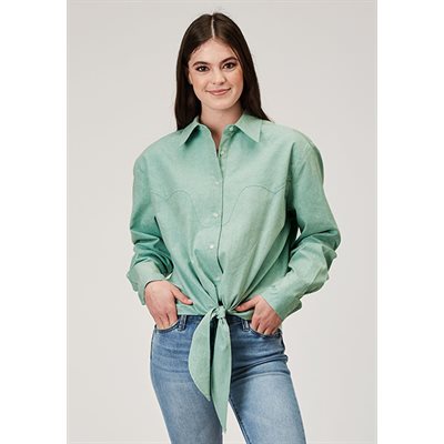 CHEMISE FEMME M / L ROPER MINT DENIM RETRO