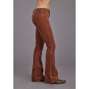 WOMENS BROWN CORDUROY STRETCH JEAN ROPER