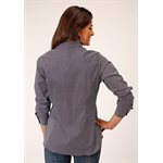 LADIES L / S GEO BURGUNDY ROPER SHIRT