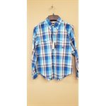 CHEMISE ROPER GARCON BLUE PANES PLAID