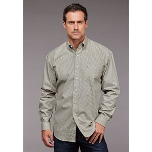 MENS L / S BLUE SQUARED OFF NEAT ROPER SHIRT