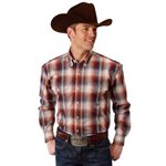 MEN L / S MAUVE PLAID SHIRT