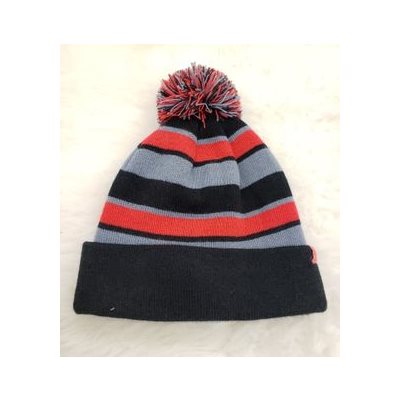 TUQUE NOIR / ROUGE STRIPE