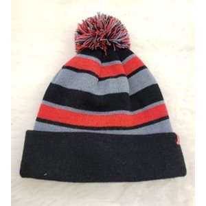 TUQUE NOIR / ROUGE STRIPE