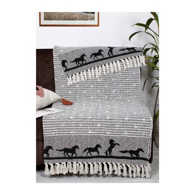 AWST COTTON THROW HORSE 50X60