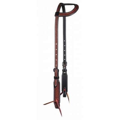 HEADSTALL BASKET SINGLE EAR CHESTNUT BLACK