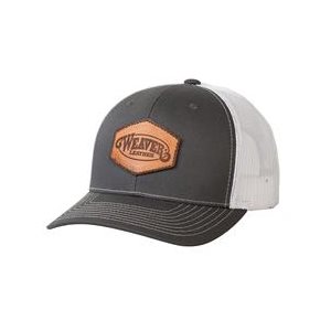 GREY CAP WITH LEATHER PATCH