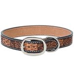 DOG COLLAR FLORAL TOOLED 21