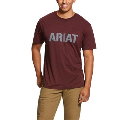 T SHIRT HOMME ARIAT BURGUNDY