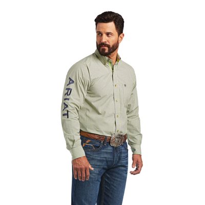 CHEMISE HOMME ARIAT M / L TEAM DREW VERT / BLANC