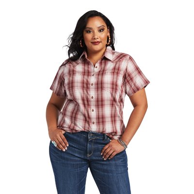 REAL BILLIE ARIAT JEAN SHIRT S / S FEMME RUSSET PLAID