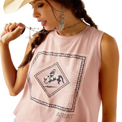 WOMENS TIE ME TANK WILDROSE ARIAT