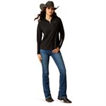 WOMENS L / S LAGUNA 1 / 4 ZIP BLACK SHIRT ARIAT