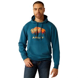 Hoodie Ariat homme Bison turquoise