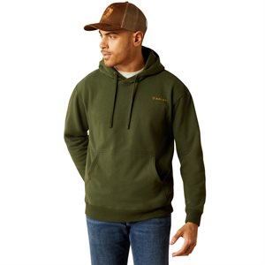 Hoodie Ariat homme vert crâne Barbwire