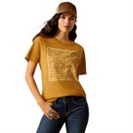 T SHIRT FEM ARIAT LONGHORN GOLD