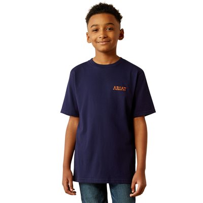 T SHIRT ARIAT BOYS BLUE ROUGH DRAW