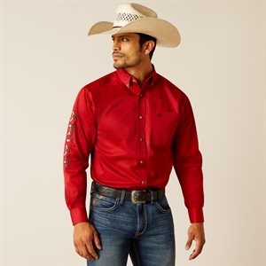 MENS L / S ARIAT LOGO RED SHIRT