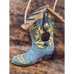 TURQUOISE BOOT BIRDHOUSE