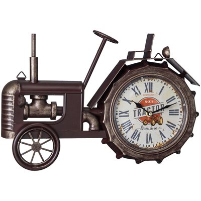 BRONZE TRACTOR TABLE TOP CLOCK