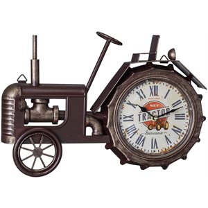 BRONZE TRACTOR TABLE TOP CLOCK