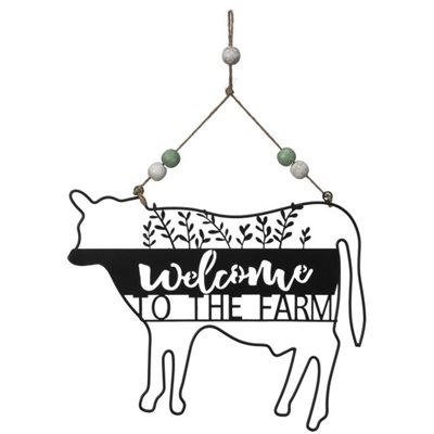 ENSEIGNE VACHE ''WELCOME TO THE FARM''