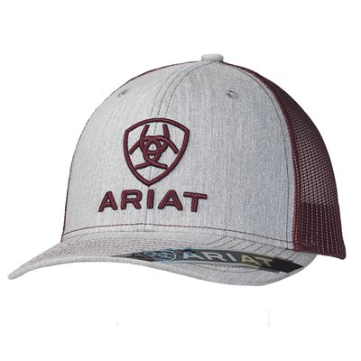 CASQUETTE ARIAT GRIS / BOURGOGNE