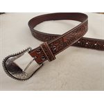 MENS NOCONA FLORAL EMB TAN BELT