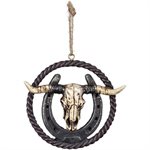 ROUND SKULL / HORSESHOE ORNAMENT