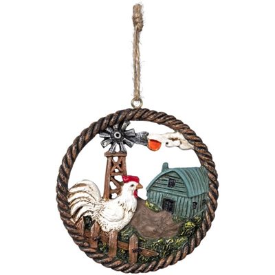 ROUND COUNTRY FARM ORNAMENT