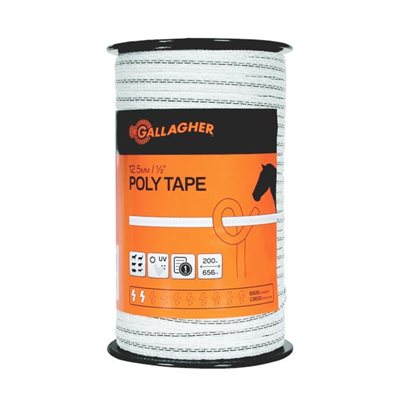 POLYTAPE 12.5MM X 200M WHITE