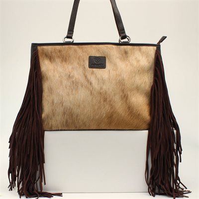 SCARLETT TOTE FRINGE BRUN