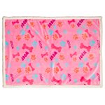 PINK WOOF DOG BLANKET L / XL