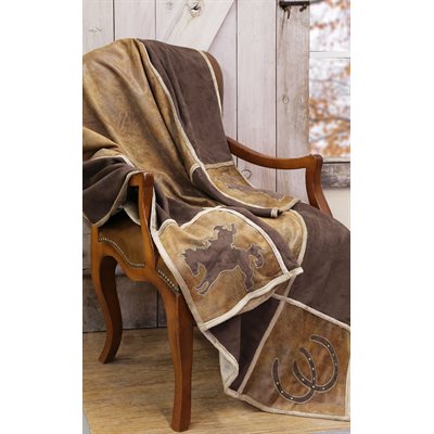 WESTERN MICROSUEDE GRID THROW