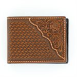 WALLET BI FOLD BASKET / FLOWER BROWN