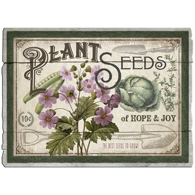 IN THE GARDEN PALLET ART PACKET LABEL SIGN